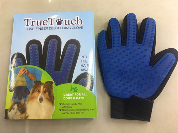 True Touch Five Finger Dog or Cat Hair Removal Bath Gloves